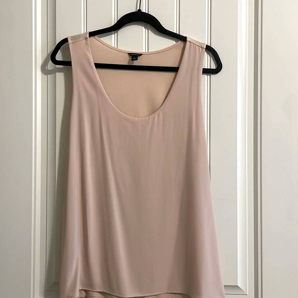 Ann Taylor Mixed Media Soft Pink Shell